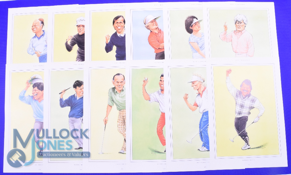 Collection of 23x John Ireland Individual "Golf Characters" caricature colour prints to include