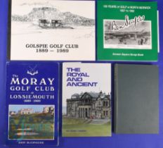 Collection of Scottish Golf Club Histories - 3x signed (5) to incl Pat Ward Thomas signed 'The Royal