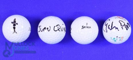 Collection of 4x Tour winner's signed golf balls to include Australian Greg Norman (2x Open