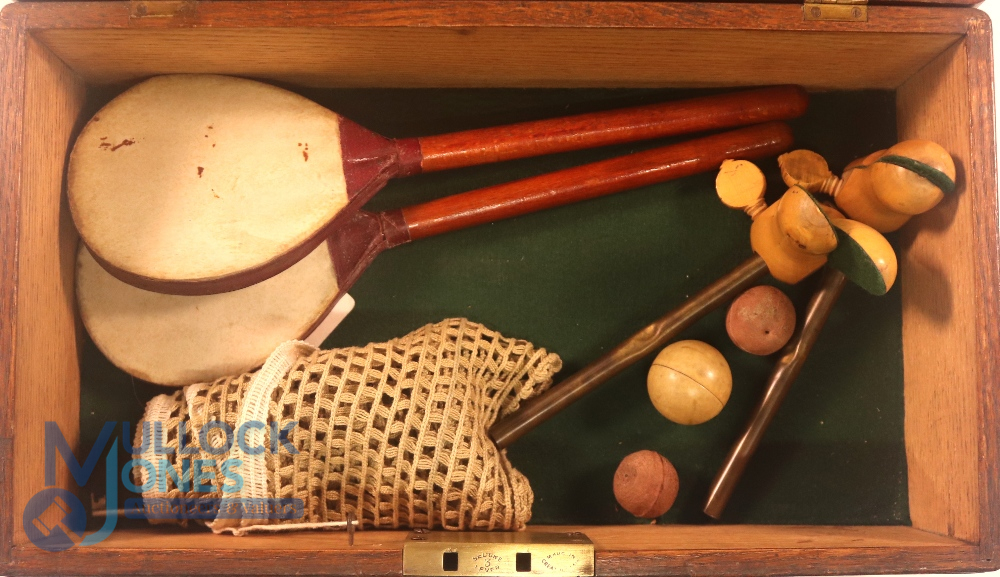 Period Table Tennis Set in wooden box. Original Ping Pong is the ideal after dinner party game as it
