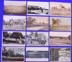Interesting collection of early English Golf Links b&w postcards (12) to incl Chertsey, Chalfont