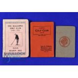 3x Interesting early 20thc English and Welsh Golf Club Members Rule Books and Fixtures - to incl
