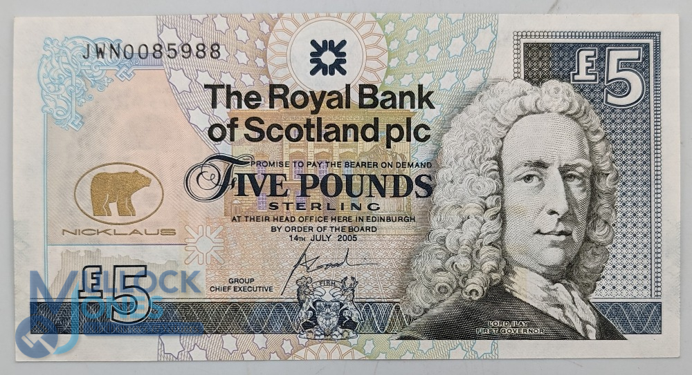 2005 Jack Nicklaus Golf signed Royal Bank of Scotland £5 banknote issued to commemorate Jack - Image 2 of 2
