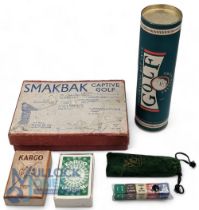 Period Smakbak Captive Golf Game in original box - plus Kargo golf game, golf set of dice and a golf