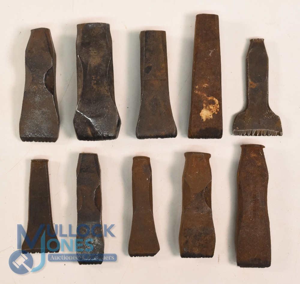 Collection of US and UK Golf Clubmakers and Retailers Cast Iron Club Head and Shaft Stamps (10) to