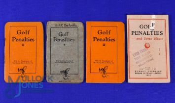 Interesting collection of "Golf Penalties and Etiquette" and Rule Booklets (4) to incl 3x with