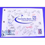 2016 TPC/PGA Deutsche Bank Champions golf tournament profusely signed embroidered pin flag played at