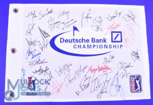 2016 TPC/PGA Deutsche Bank Champions golf tournament profusely signed embroidered pin flag played at