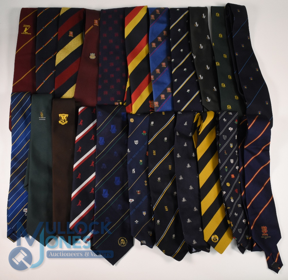 Cricket Ties - consisting of various Clubs and Events to include 1984-85 JPS, MCC, Essex County