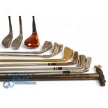 Selection of Steel Shafted and Coated Golf Clubs (13) featuring Ping Eye 2 black dot 1 iron, Ping