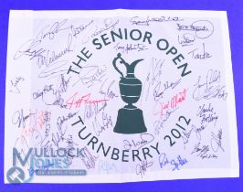 2012 Turnberry Senior Open Golf Championship profusely signed pin flag (40) to include several major