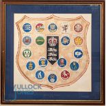 1996 County Captains Autographed Print, featuring 18 County Crests all signed below by each