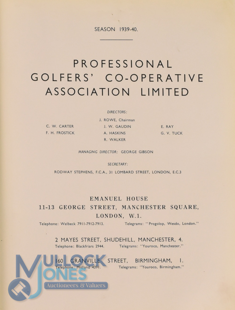 Scarce 1939/40 Professional Golfers Co-Operative Association Golf Equipment Catalogue and Price - Image 2 of 2