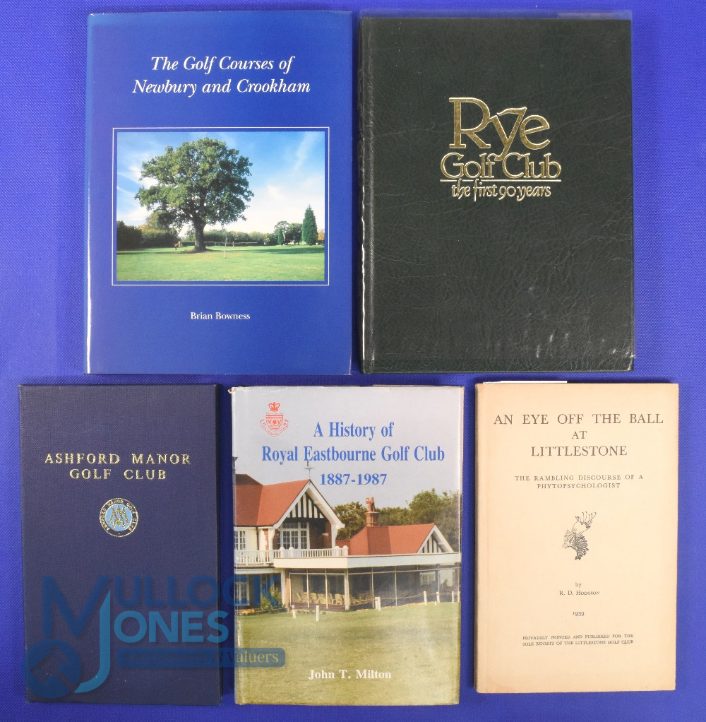 Collection of Interesting South of England Golf Club Histories - 2x signed (5) to incl 'Rye Golf