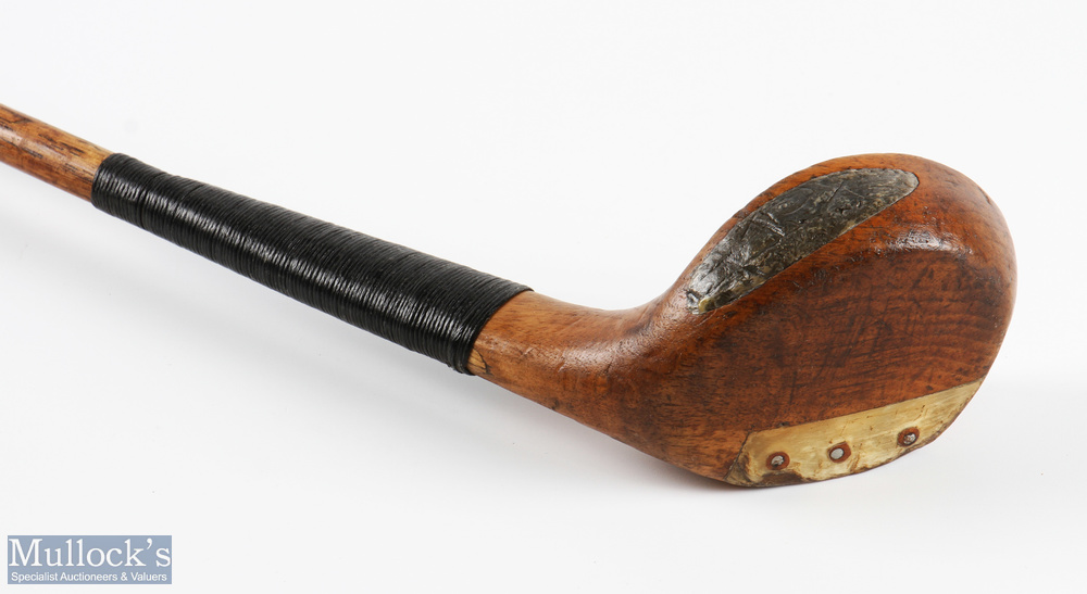 Fine (William) McFarlane Fereneze Golf Club Scare Neck Golden Persimmon Driver c1907 - with - Image 4 of 4