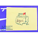 2010 US Masters embroidered golf pin flag signed by the winner Phil Mickelson - his 3rd Masters