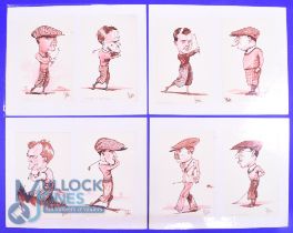 8 Amusing Cartoons of Golfers Peter Hobbs, 1930 - 1994 Published by the author, Great Britain,
