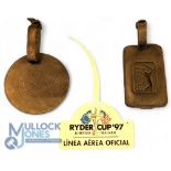 1997 Ryder Cup Linea Aerea Official Tag, with 2 leather PGA luggage tags (3)