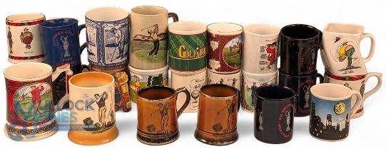 Quantity of Golf themed Collectors Mugs, with good examples of Arthur Woods Sportsware series, Ryder