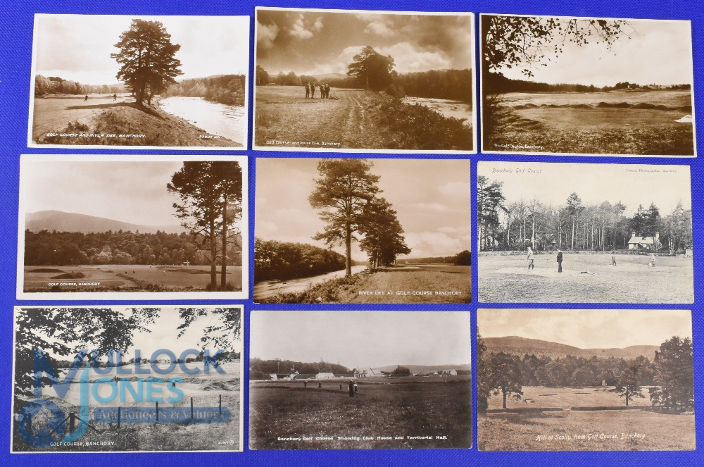 Interesting collection of early Banchory Golf Links and River Dee b&w golfing postcards (9) mostly
