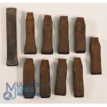 Collection of Golf Clubmakers and Retailers Cast Iron Club Head and Shaft Stamps (10) to incl Tom