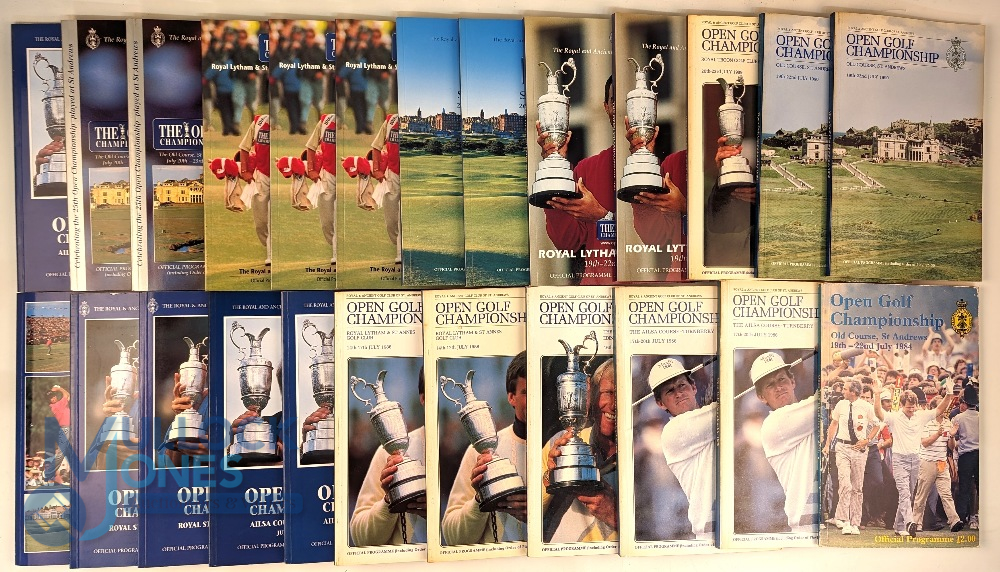 1984-2001 The Open Golf Championship Programmes, a collection part run with duplicates to include