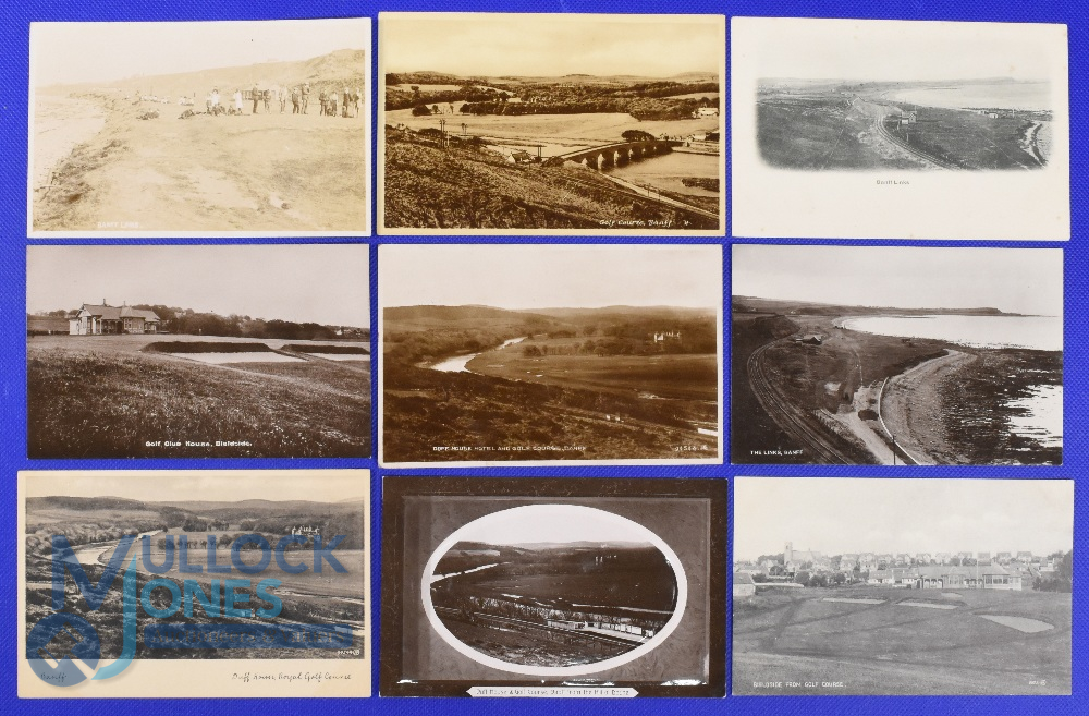 Interesting collection of various early Scottish Golf Links b&w postcards (9) to include 5x Banff