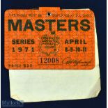 1971 US Masters Golf Tournament Badge - won by Charles Coody - complete with Augusta National Golf