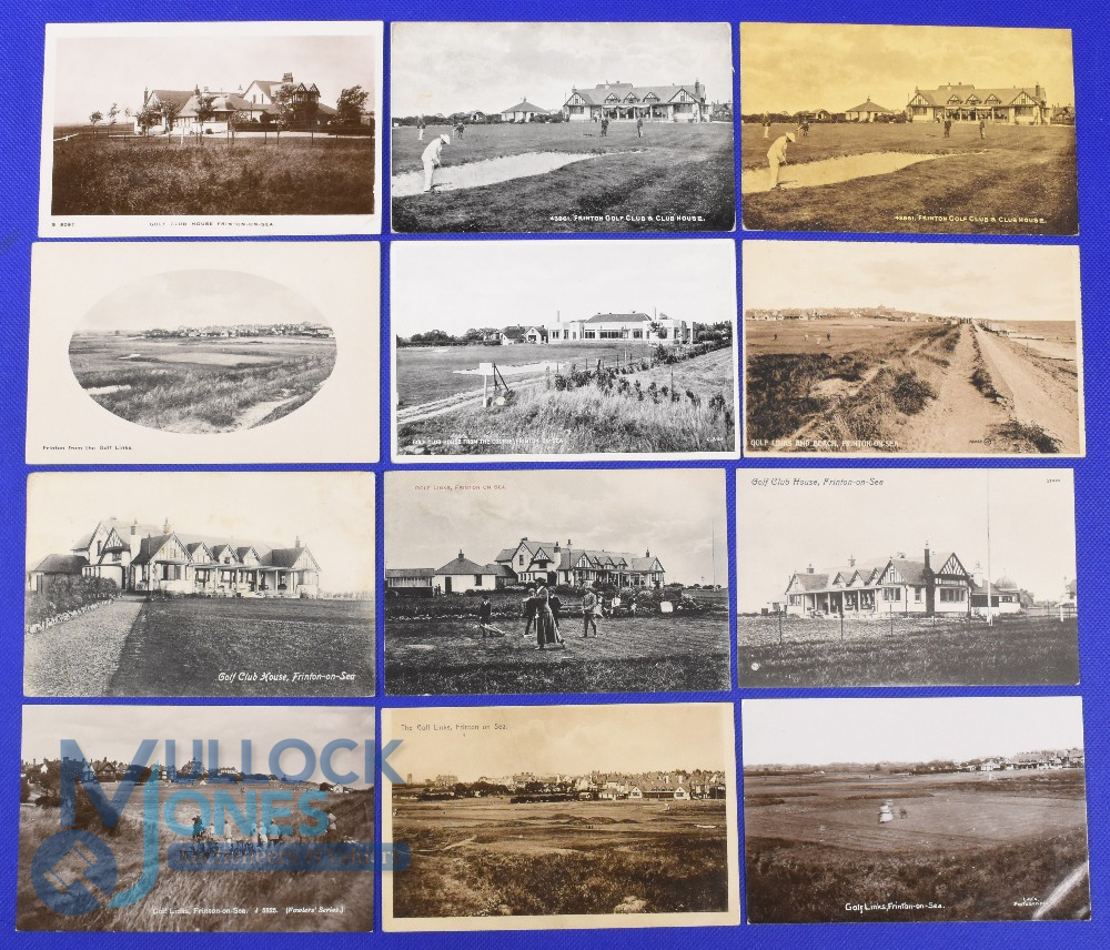 Interesting collection of early 20thc Frinton on Sea b&w golfing postcards (12) to include a good