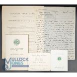 1908-1959 Golf Emphera, a mixed lot with Lincoln Golf Club spring meeting programmes of events in