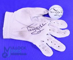 Tony Jacklin (US and Open Golf Champion, Ryder Cup captain) players signed worn leather glove and