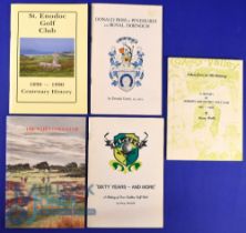 Collection of Scottish and English Golf Club Histories soft back books - 4x signed (5) to incl