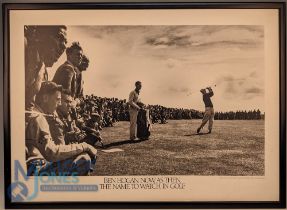 Ben Hogan Golf signed print: Now and Then - the name to watch in golf, a b&w print with blue ink