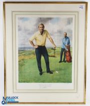 Arnold Plamer signed limited edition Print at Troon No.3/750, framed and mounted size - 68cm x 84cm