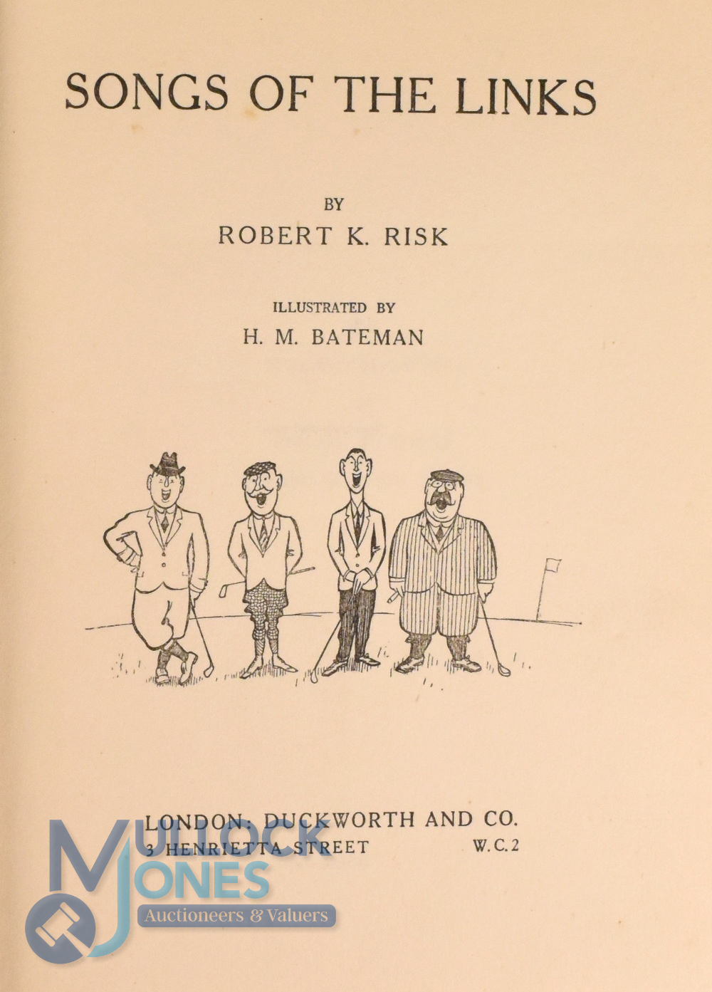 Risk, Robert K - "Songs of The Links" 1st ed 1919 - original green cloth boards with Illustrations - Image 2 of 2
