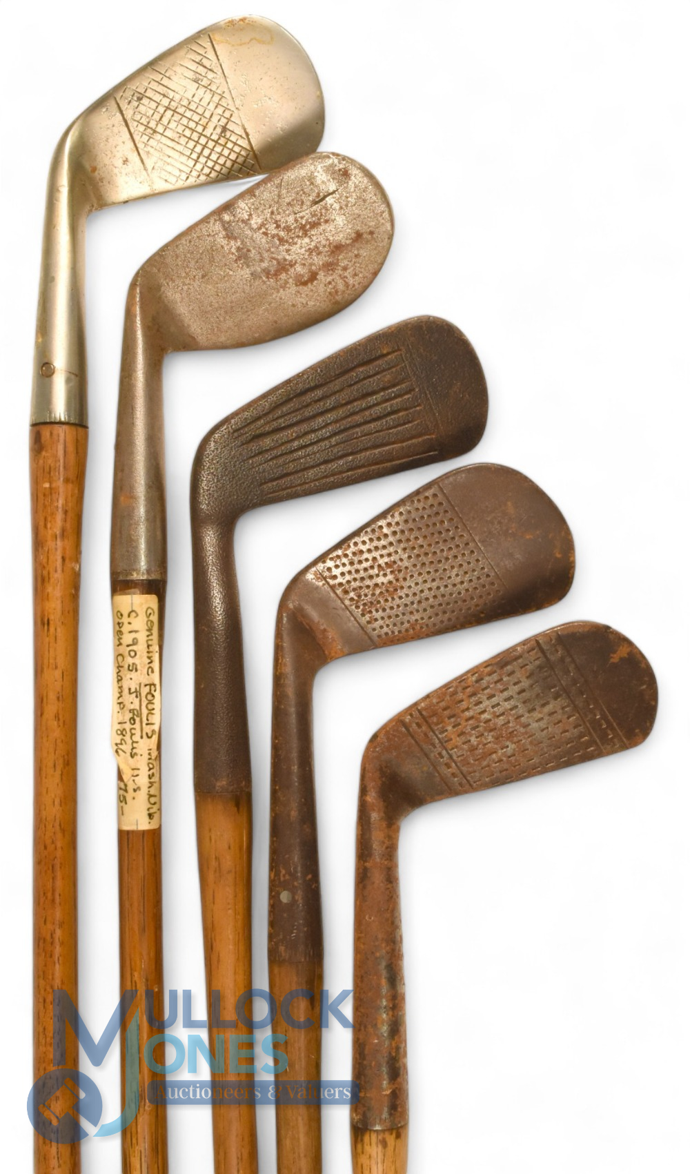 5x Assorted Irons inc' Fourlis patent flat soled round topped niblick, Genie deep faced mashie by - Image 2 of 2