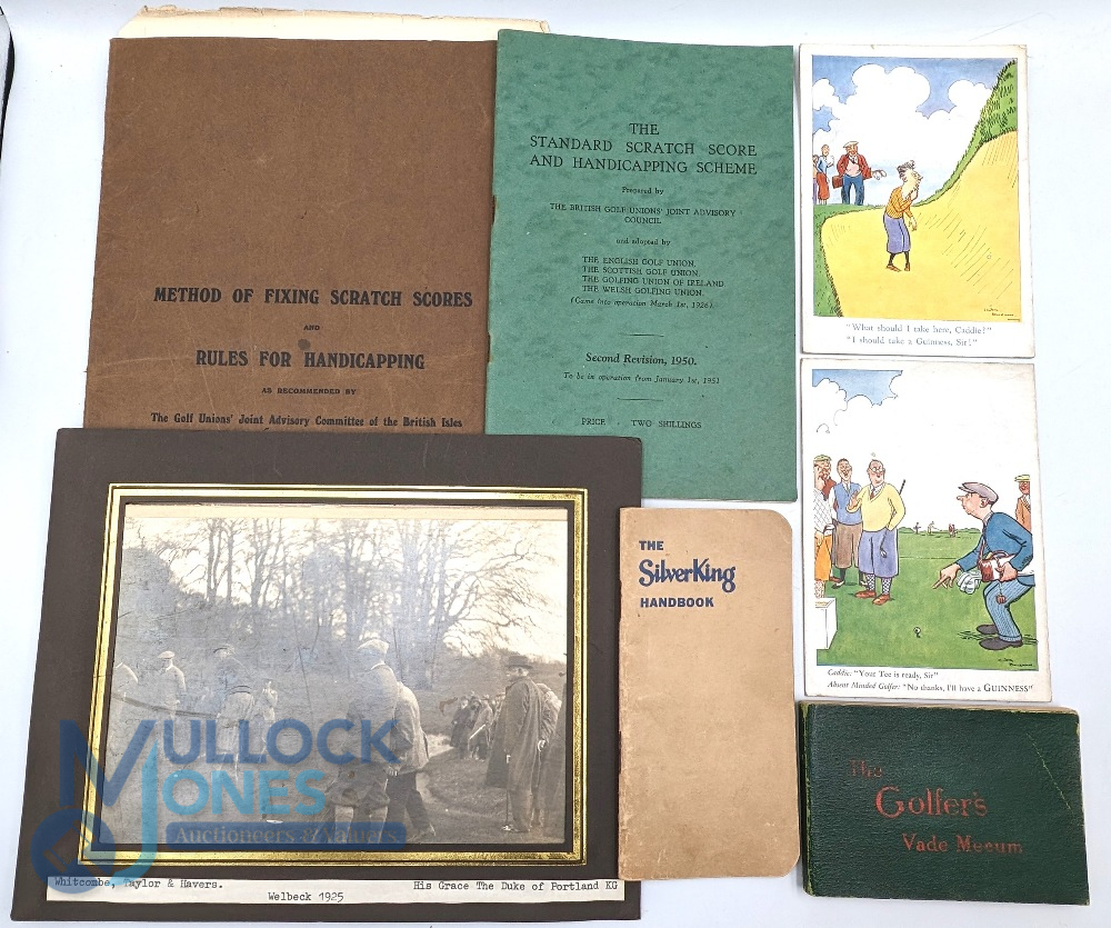 1925-1950 Golf Ephemera Photograph - to include a photograph of the Duke of Portland at Welbeck 1925