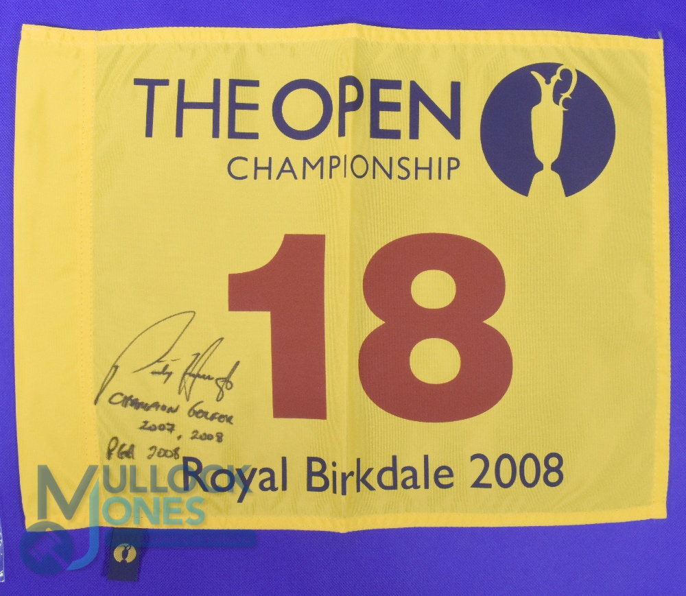 Autograph - Padraig Harrington (Winner) signed 2008 Royal Birkdale Golf Championship Golf Pin Flag -