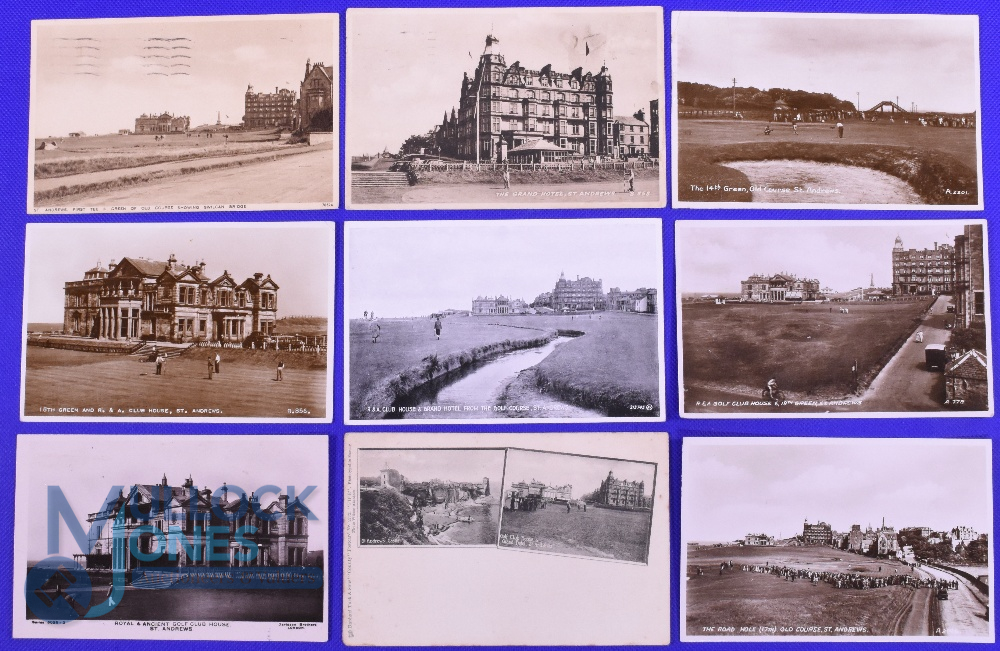 Interesting Collection of St Andrews Golfing Postcards, Old Tom Morris, Bobby Jones, and other