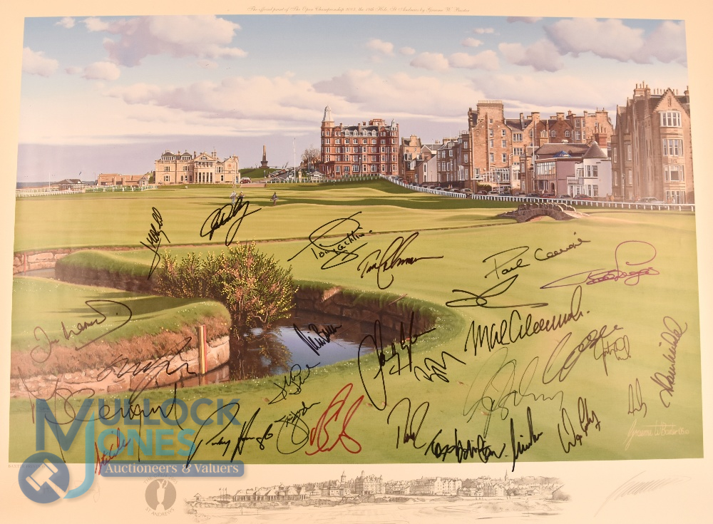 Autographs - Graeme W Baxter print of the 2005 Open Golf Championship 18th hole at St Andrews artist