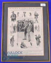 Original 1909 Lithograph Magazine Collage Print of Tom Ball 'Winner of £240 Golf Tournament at