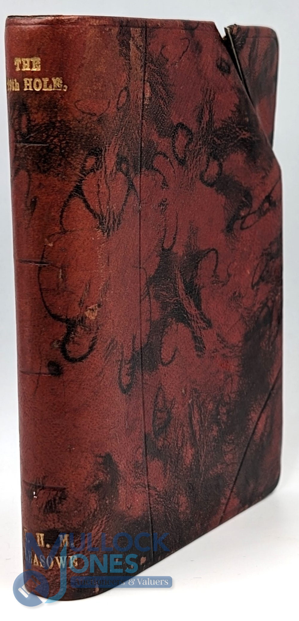 Scarce John Dixon & Sons Ltd leather book shape - The 19th Hole, spine embossed the 19th hole, T H M