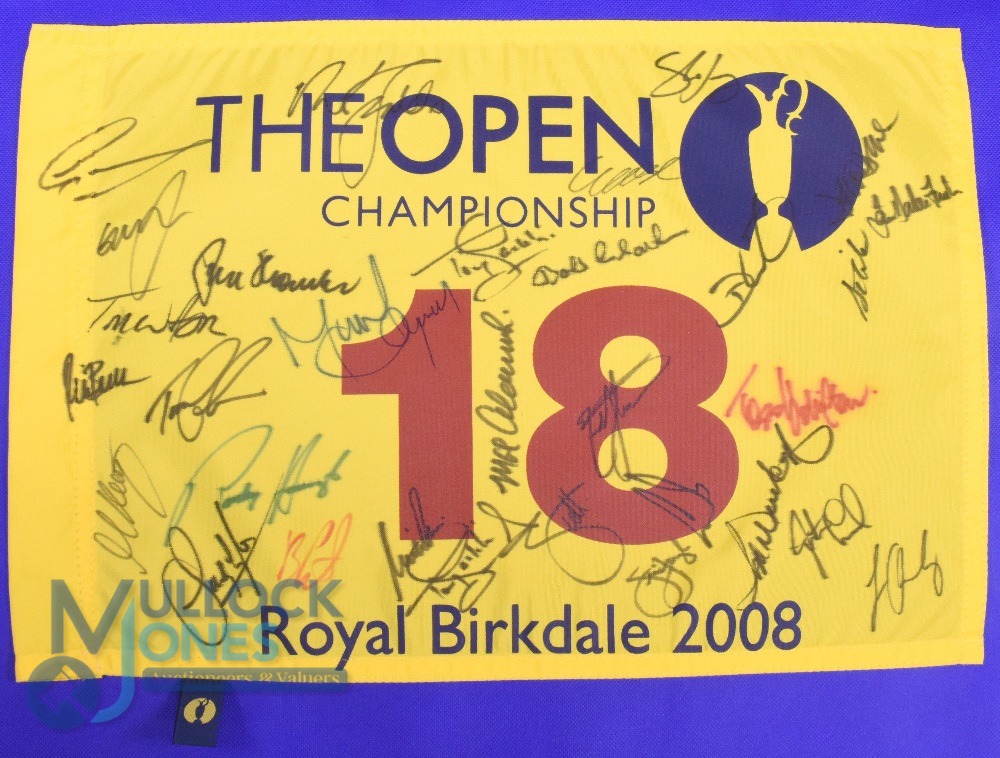 Autograph - Multi-Signed Royal Birkdale 2008 Golf Open Championship Golf Pin Flag with 29x