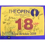 Autograph - Multi-Signed Royal Birkdale 2008 Golf Open Championship Golf Pin Flag with 29x