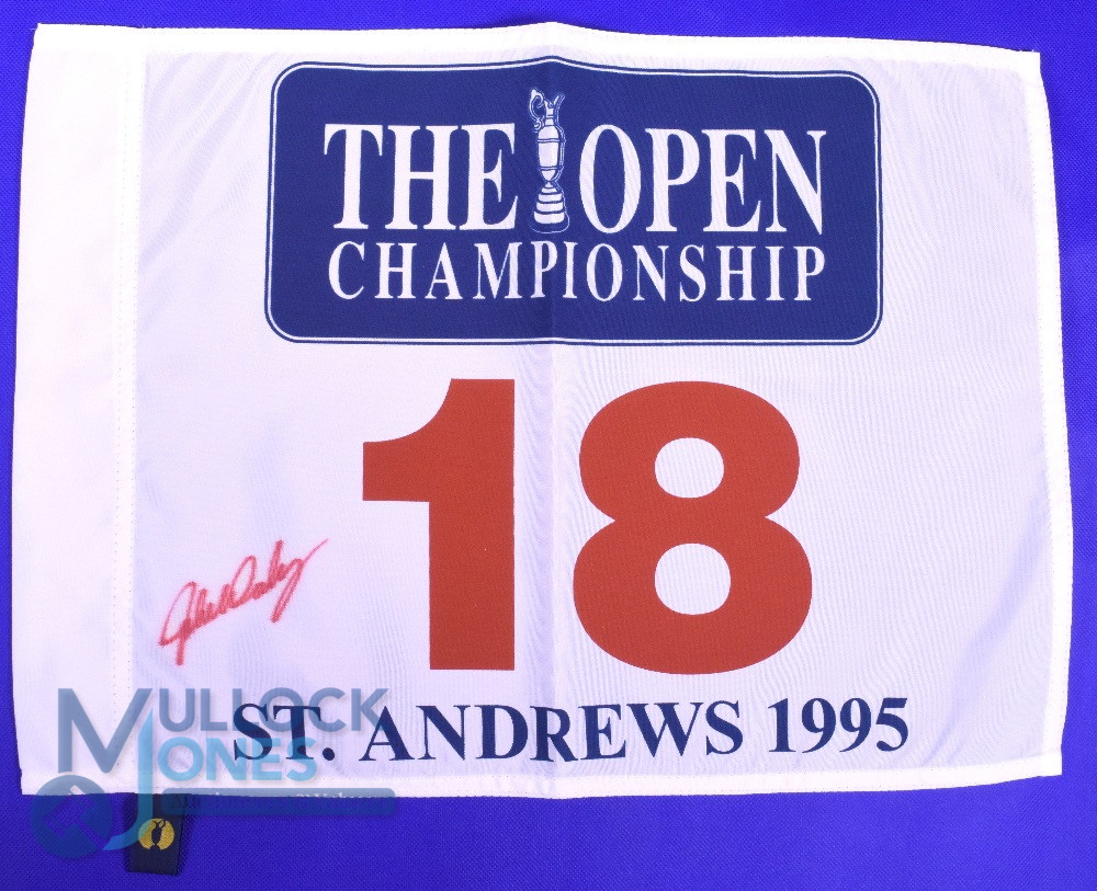 Autograph - John Daley (Winner) Signed 1995 St Andrews Open Championship Golf Pin Flag - signed in