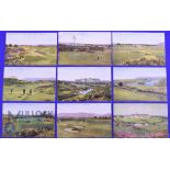 Interesting collection of early 20thc Gleneagles coloured golfing postcards (9) to include The