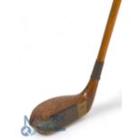 R Simpson, Special wooden mallet head putter with brass integral face and sole plate with central