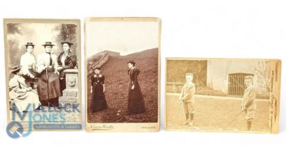 3x Early Golfer Golf Cabinet Cards: a good selection of photographic images to include an Irish