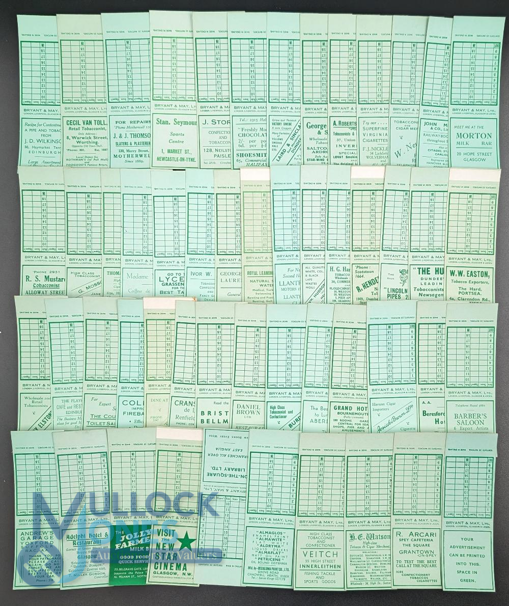 Qty of Brant & May Matchbox Golf Score Cards Advertising Boxes, all flat boxes a good selection