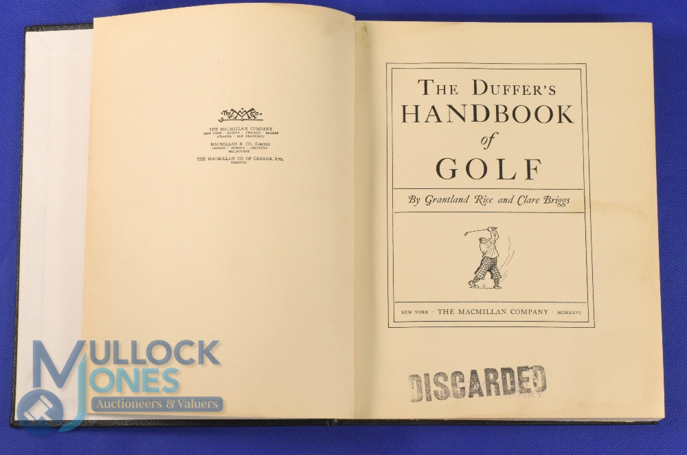 Rice, Grantland & Briggs Clare - "The Duffer's Handbook of Golf" published June 1926 copyright The - Image 2 of 2